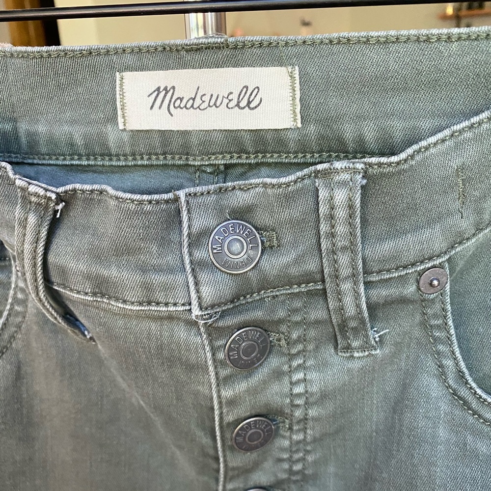 Madewell 9’ Skinny Button-front Olive Jean
